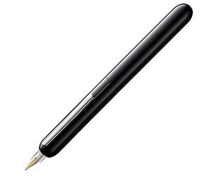 LAMY dialog pianoblack - stylo plume sans capuchon avec mécanisme à vis -plume en or 14 ct, partiellement plaquée platine, taille OM -cartouche d'encre T 10 bleue et convertisseur Z 27 -pour droitiers