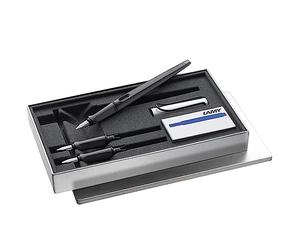 Lamy joy Set stylo plume calligraphie AL black - stylo plume avec 3 plumes différentes (1.1/1.5/1.9 mm) - avec plume à traction et grip ergonomique - avec 5 cartouches d'encre bleue T 10