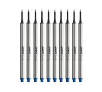 LAMY Lot de 10 mines M66 821 en métal pour stylo roller Lamy sans capuchon - Largeur de trait large - Bleu
