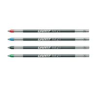 Lamy M21 recharge en métal grande capacité - Lot de 4 - Recharge originale pour tous les stylos multisystème Indélébile - Largeur de trait moyenne, encre noire, bleue, verte, rouge