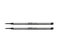 Lamy M63 recharge roller en métal grande capacité - Lot de 2 - Recharge originale pour tous les stylos roller avec capuchon - Indélébile - Largeur de trait moyenne, encre noire