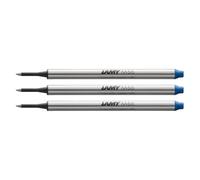 Lamy M66 recharge roller en métal grande capacité - Lot de 3 - Recharge originale pour tous les stylos roller sans capuchon - Indélébile - Largeur de trait moyenne, encre bleue