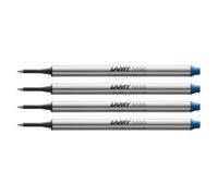 Lamy M66 recharge roller en métal grande capacité - Lot de 4 - Recharge originale pour tous les stylos roller sans capuchon - Indélébile - Largeur de trait large, encre bleue