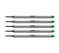 Lamy M66 recharge roller en métal grande capacité - Lot de 5 - Recharge originale pour tous les stylos roller sans capuchon - Indélébile - Largeur de trait moyenne, encre verte