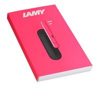 Lamy pico Coffret cadeau stylo à bille rose fluo Largeur de trait M | Stylo à bille innovant Pocket Pen - 1 clic pour une taille complète - Boîtier en métal - Avec étui en cuir véritable et mine
