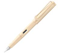 LAMY safari 020 Stylo-plume moderne en plastique robuste, crème, avec poignée ergonomique et plume en acier, largeur de point M, avec cartouche d'encre Lamy T 10 bleue