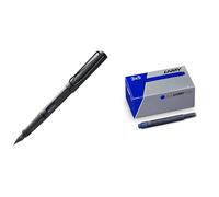 Lamy Safari 1203065 017 M - Stylo plume, stylo moyen, noir mat & Lot de 3 cartouches d'encre T10 avec grand stock d'encre