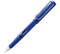 Lamy safari blue - Stylo Plume avec grip ergonomique et plume acier poli en taille EF - matière plastique robuste ASA - avec cartouche T 10 bleu - Droitier