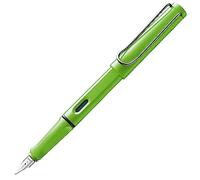 Lamy safari green - Stylo Plume avec grip ergonomique et plume acier pour gaucher (LH) en taille M - matière plastique robuste ASA - avec cartouche bleue T 10