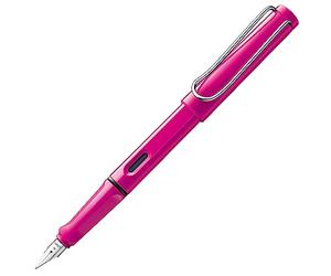 Lamy safari pink - Stylo Plume avec grip ergonomique et plume acier poli en taille EF - matière plastique robuste ASA - avec cartouche T 10 bleue - Droitier
