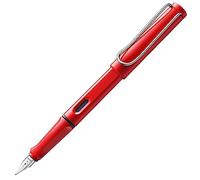 Lamy safari red - Stylo Plume avec grip ergonomique et plume acier poli en taille EF - matière plastique robuste ASA - avec cartouche T 10 bleu - Droitier