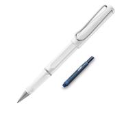 Lamy Safari roll-ink - Stylo à cartouche d'encre blanc - Stylo classique intemporel avec poignée ergonomique et largeur de trait M - Boîtier en plastique ASA robuste - Avec cartouche d'encre +