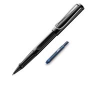 Lamy Safari roll-ink - Stylo à cartouche d'encre noir - Stylo classique intemporel avec poignée ergonomique et largeur de trait M - Boîtier en plastique ASA robuste - Avec cartouche d'encre +