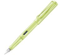 Lamy safari springgreen - Stylo Plume avec grip ergonomique et plume acier pour gaucher (LH) en taille M - matière plastique robuste ASA - avec cartouche bleue T 10