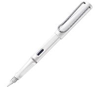 Lamy safari white - Stylo Plume avec grip ergonomique et plume acier poli en taille EF - matière plastique robuste ASA - avec cartouche T 10 bleu - Droitier