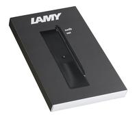 Lamy Set di 1 penna roller Swift 330 in acciaio inox nero e 1 custodia in vera pelle di colore nero per due strumenti di scrittura, inclusa mina per penna roller M 66 B blu
