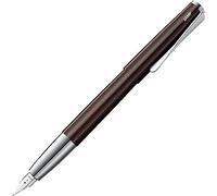 Lamy Studio Dark Brown Stylo plume universel dans un boîtier élégant entièrement en métal - Plume dorée 14 carats, partiellement platine et largeur de trait F - Cartouche d'encre T10 bleue