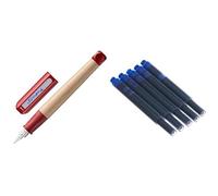 Lamy Stylo plume ABC Rouge Droitier & T10 Lot de 4 cartouches d'encre Bleu