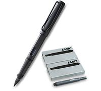 Lamy - Stylo plume Safari - Pointe : F., Umbra + 10 Patronen Schwarz, Füllfederhalter Safari