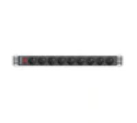 Lanberg PDU 1U 9 Prises Type E 3m, 220-250V, 16A - Unité de Distribution d'Énergie Rackable 19" 4000W - PDU-09E-0300-BK