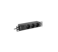 Lanberg Barre d'alimentation PDU PDU-03F-0200-IEC-BK 10'' 1U 16A 3x230V Schuko 2m Noir