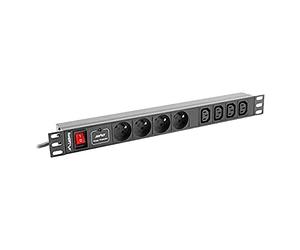 Lanberg PDU-04E04I-0200-IEC-BK unité de Distribution d'énergie 4 Sortie(s) CA 1U Noir