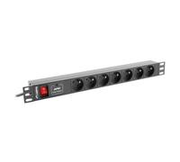 Lanberg PDU-07E-0200-IEC-BK multiprise 2 m 7 sortie(s) CA Intérieure Noir