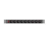 Lanberg PDU-09E-0300-BK unité de distribution d'énergie 9 sortie(s) CA 1U Noir