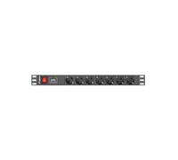 Lanberg PDU 1U - 7 prises Type F, C14, 2 m, 220-250V, 10A, Noir