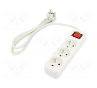 Ps1-03e-0150-w Multiprise 1,5 M 3 Sortie(s) Ca Intérieur Blanc - Lanberg