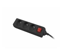 Lanberg Multiprise PS1-03E-0300-BK – 3 prises – 3 m – Interrupteur intégré – Noir