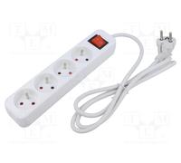 LANBERG 1.5M White LANTERGE Curve 4X 230V PL with Circuit Breaker, Full Copper