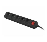 Protection contre les surtensions - Lanberg - PS1-05E-0150-BK - 5 prises - 2500 W - Câble 1,5 m