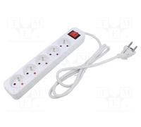 LANBERG 1.5M White LANTERGE Curve 5X 230V PL with Circuit Breaker, Full Copper