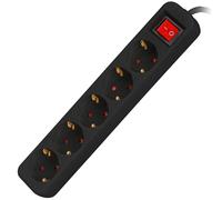 LANBERG Multiprises de Marque modèle SCHUKO Bande 5 Sorties avec Protection Noire 1.5M