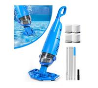 LanBlu Aspirateur Piscine Sans Fil, 2.5m Aspirateurs Piscines Batterie avec Tige Télescopique,4200L/H Manuel Aspirateur Piscine Hors Sol avec 4 Filtre,Conception Anti-retour Balai Aspirateurs Piscines