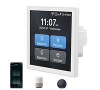 LANBON L10-HS Interrupteur intelligent LCD 1/2/3/4 Gang/rideau, grand écran tactile, interrupteur intelligent Tuya Wifi 6 en 1 fonctionne avec Alexa/Google Home pour toute la maison intelligente, pas