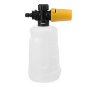 Lance à Mousse 700ml Raccord Rapide 1/4 pour Nettoyeur Haute Pression | Plastique Jaune, Maille Intégrée et Joint Étanche, Sortie Réglable pour Garage, Moto et Vitres