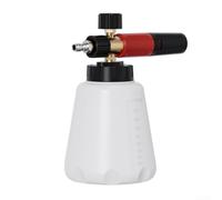 Lance à mousse à neige pour nettoyeur haute pression, 1 l, avec buse à 360 degrés et bouton de réglage pour nettoyage de voiture, jet secteur, jet complet, noir, jaune (noir + rouge)