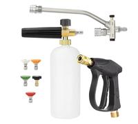 Lance à mousse pour nettoyeur haute pression - Kit d'accessoires | Pulvérisateur à double tête pour nettoyer la voiture, la maison et l'appartement