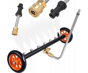 Lance de nettoyage sous châssis Rosfix sur roues avec raccord rapide 1/4" + adaptateur à baïonnette pour Kärcher K