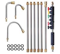 Lance d'extension de lance pour nettoyeur haute pression, 4000 psi pour nettoyeur de gouttière avec 5 embouts de buse à connexion rapide de 6,35 mm pour lavage de toiture