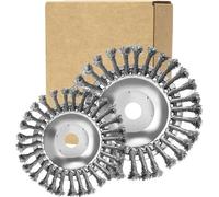 Lance-fils de jardin 8 pouces + 6 pouces - Brosse métallique de 254 mm - Acier inoxydable - Pour tondeuses à gazon - Élimine efficacement les mauvaises herbes, la mousse et la rouille