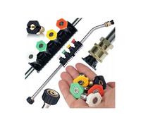 Lance Haute Pression de Remplacement M22x1,5 avec 5 Buses 1/4"" Quick Connect - Acier Inox et Laiton | 200 bar 60°C