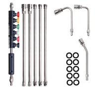 Lance nettoyeur haute pression - Rallonge - Acier inoxydable - Lot de 9 - Raccord rapide 0,6 cm - Pour terrasse et voiture