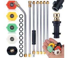 Lance pour nettoyeur haute pression, 5 buses, raccord rapide, M, type 1, rouge