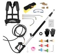 Lance Télescopique Nettoyeur Haute Pression 7,3m, Perche Nettoyage Toiture | Lance Nettoyage Toiture, 4000 PSI, Brosse Rotative, 7 Buses, Harnais Inclus, pour Voitures, Terrasses et Patios Sans échelle