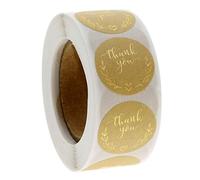 LANCHEN 500 pièces/Rouleau Papier Kraft Guirlande Merci Autocollants Feuille d'or Sceau étiquettes enveloppe