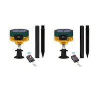 Lancoon 2 Pack Alarme Détecteur de Mouvement Solaire pour l'Extérieur 360°Détecteur Mouvement Sirène Lumineuse LED Clignotante IP55 Etanche avec Télécommande Enregistrement Vocal à Haut Volume