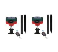 Lancoon 2 Pack Alarme Détecteur de Mouvement Solaire pour l'Extérieur avec Alarme Détecteur de Mouvement 360°129db Sirène Bruyante Lampe Stroboscopique d'Avertissement avec Télécommande pour la Cour